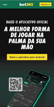 Página de download do aplicativo da bet365, destacando um QR Code para baixar a versão Android