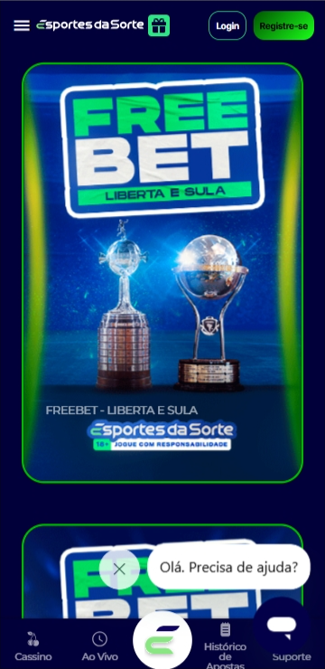 Banner de freebet Liberta e Sula na Esportes da Sorte