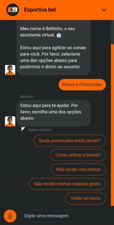 Suporte através de Chat Ao Vivo na Esportiva Bet