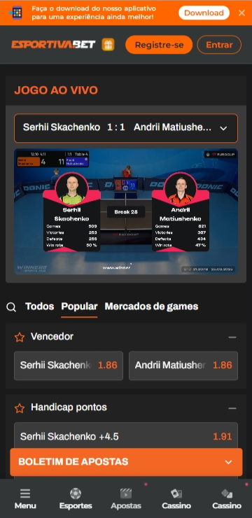 Streaming ao vivo na Esportiva Bet