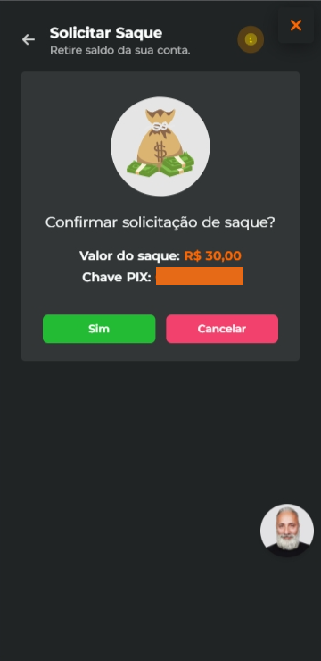Solicitação de saque na Esportiva.Bet