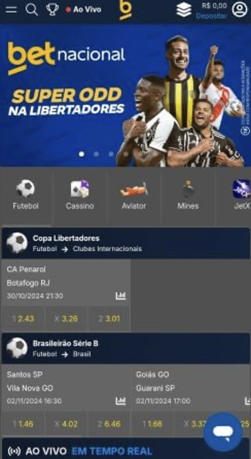 Página da oferta de Super Odds da casa de apostas Betnacional