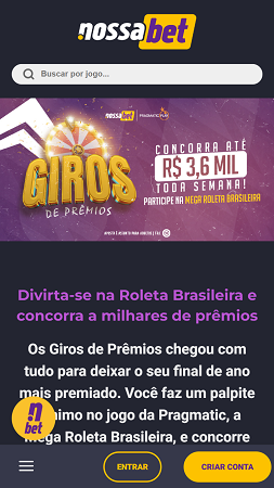 NossaBet Giros de Prêmios