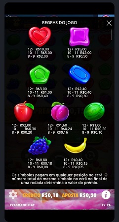 Regras do jogo de cassino online Sweet Bonanza