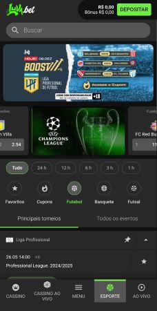 Apostas esportivas no Luva Bet app