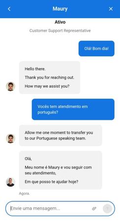 Atendimento ao vivo na Stake