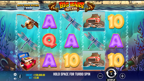 Página do jogo de slot com multiplicador Big Bass Splash
