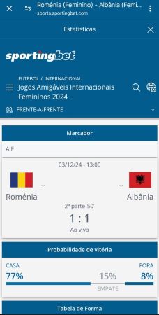 Estatisticas do Sportingbet app