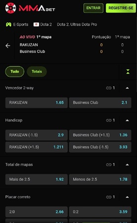 mercados de apostas ao vivo em partida de DOTA2 na MMAbet Brasil