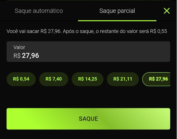 formulário de cashout parcial na MMAbet Brasil