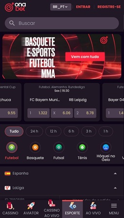 página principal do site mobile da Onabet