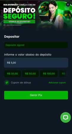 Página de depósito na Br4bet com Pix