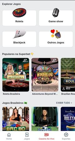 Cassino ao vivo com depósito mínimo de 5 reais