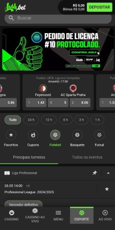 Versão mobile do site de apostas Luva Bet