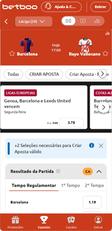 Página principal do site responsivo Betboo