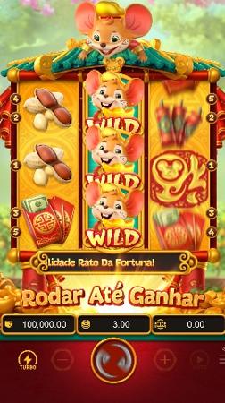 Símbolos Wild no rolo central do slot online Fortune Mouse