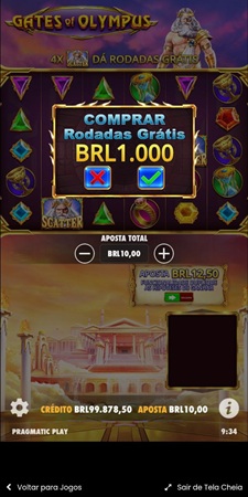 Compra de rodadas grátis no Gates of Olympus