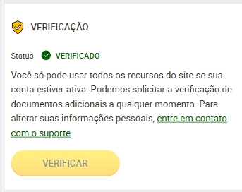 Selo de verificação na plataforma Brazino777