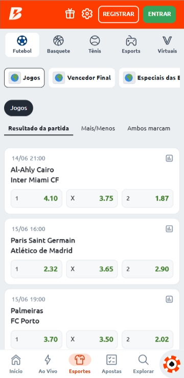 Página da Betano com os odds de Vencedor Final para o Super Mundial de Clubes 2026