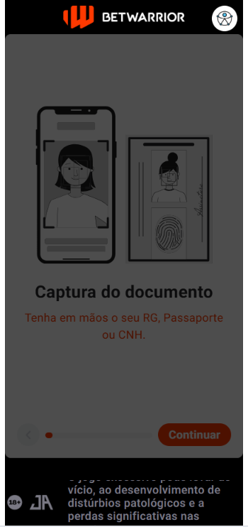 formulário de cadastro na Betwarrior