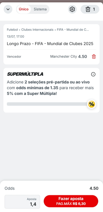 Lista de opções de apostas no mercado de vencedor da Superbet