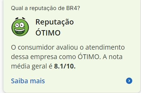 Reputação da Br4bet no Reclame Aqui com nota 8.1/10