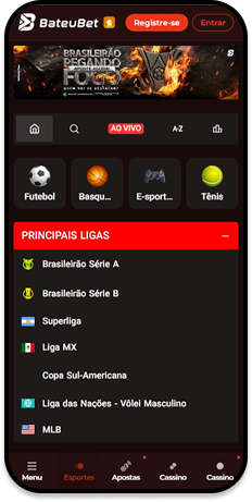 Imagem da versão móvel da BateuBet