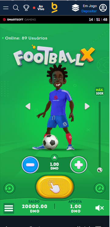 Crash game FootballX na Betnacional