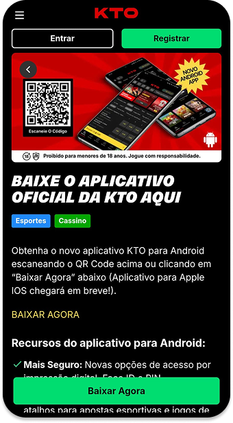 Página da KTO exibindo odds para jogos do Brasileirão Série A com a opção de ganho antecipado