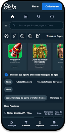Página de esportes na Stake