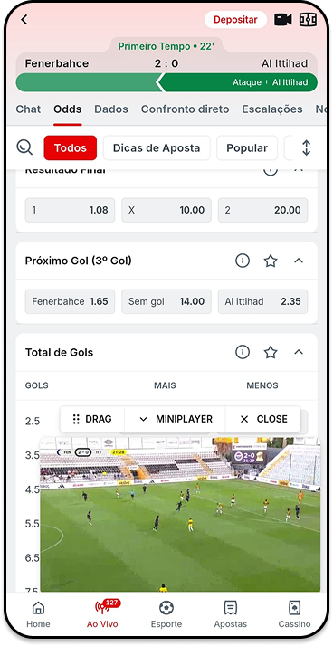 Página inicial da Superbet com destaque para o jogo Internacional x Cuiabá no Brasileirão Série A, promoções como SuperSeis e apostas ao vivo em partidas como Rayo Vallecano vs Osasuna.