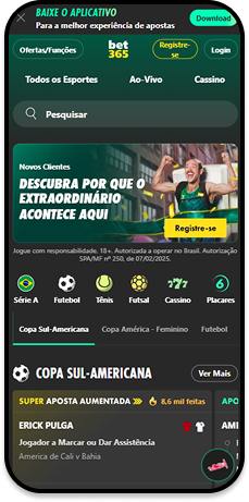 Página de esportes do site mobile da bet365