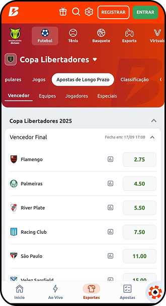 Casas de apostas de 50 centavos Betano com apostas na Libertadores