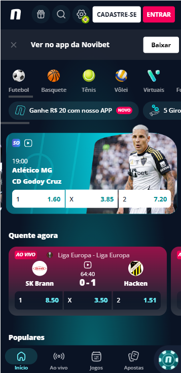 Banner de destaque da partida Atlético MG x Godoy Cruz na Libertadores com oferta de Super Odds no resultado final