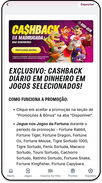 Promoção do Superbet Cassino exibindo oferta de cashback da madrugada entre meia-noite e cinco da manhã