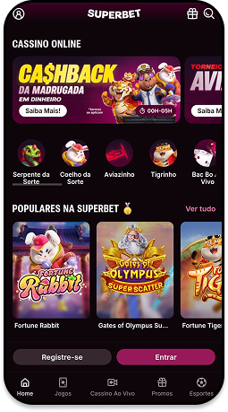 Tela da plataforma Superbet apresentando o método de pagamento Pix e depósitos a partir de 1 real