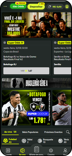 Casa de apostas B2xbet com destaque para Super Odds no jogo Botafogo x Vasco.