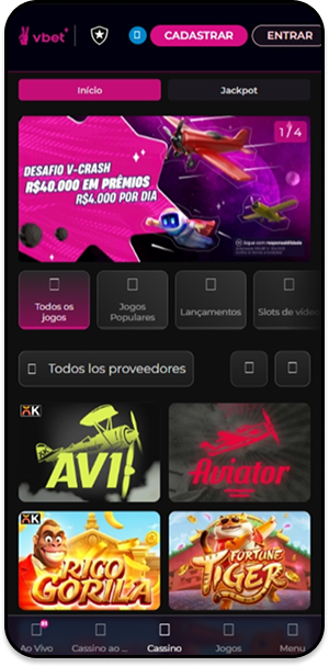 Cassino online Vbet com torneios em dinheiro toda semana