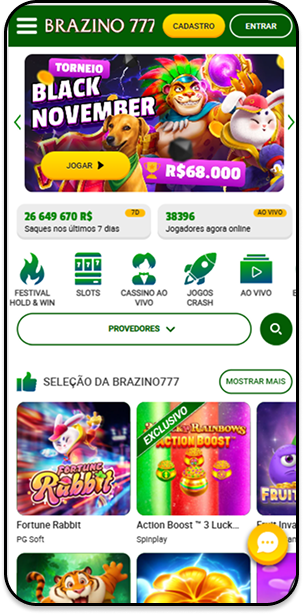 Cassino online Brazino 777 com promoção de Black November