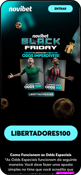 Novibet Black Friday com odds imperdíveis para Libertadores e código promocional LIBERTADORES100