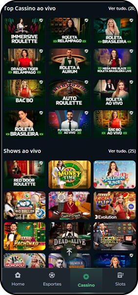 Cassino ao vivo na Segurobet com Roleta Brasileira, Dragon Tiger e vários game shows