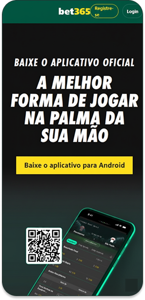 Aplicativo oficial da bet365 para Android com download via QR code para jogar na palma da mão