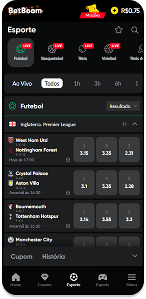 Bet que mais paga Betboom com jogos da Premier League
