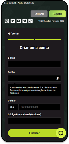 Cadastro F12bet com campo opcional para inserir código promocional durante registro