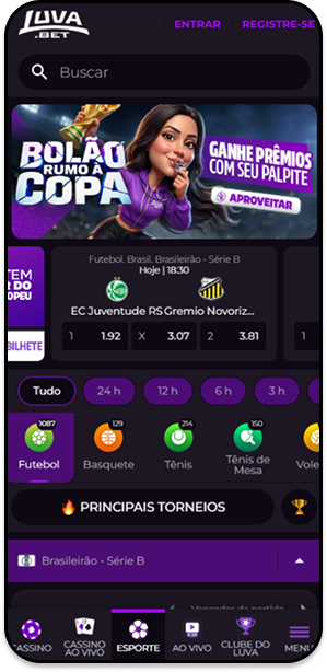 Casa de apostas com saque rápido Luva.Bet apresentando bolão para a Copa e partidas da série B