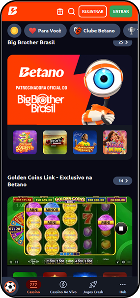 Cassino Betano patrocinador oficial do Big Brother Brasil com jogo Golden Coins Link exclusivo