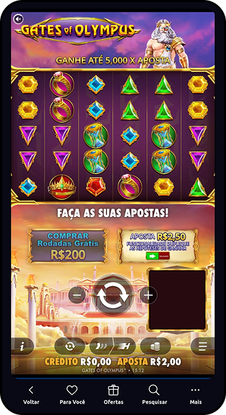 Slot online Gates of Olympus com símbolos de joias e multiplicadores do deus Zeus