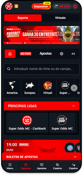 Casa de apostas novas MC Games com super odds e freebet para o Brasileirão