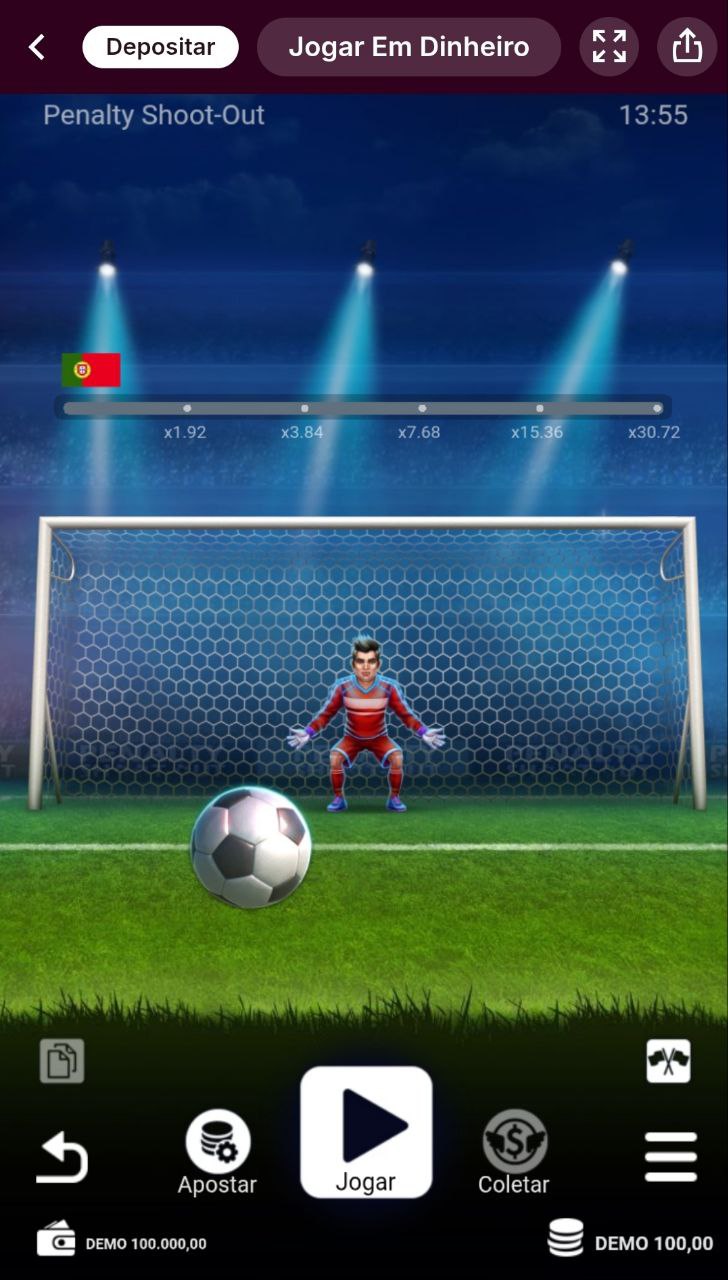 Página principal do Penalty Shootout