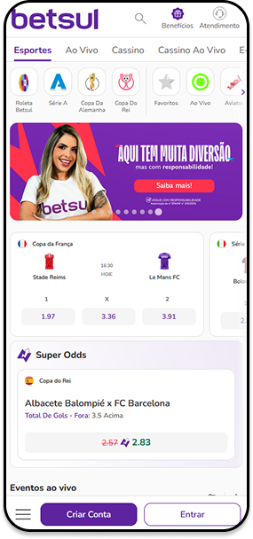 Apostas esportivas na Betsul com mercados para a Copa da França